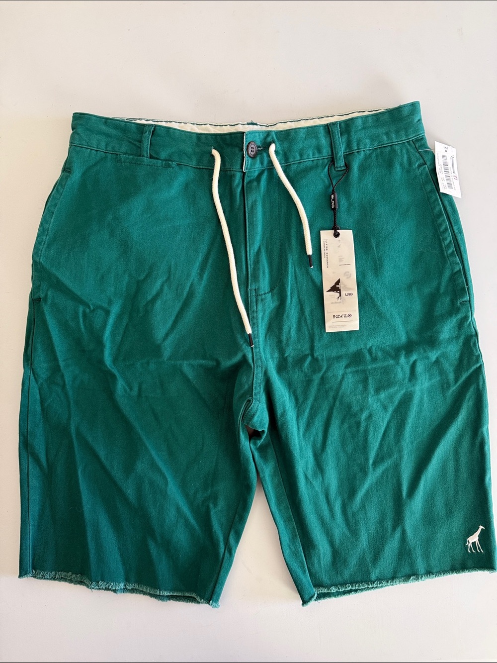 LRG Men's Green Drawstring Cotton Shorts Size 32